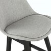 Tabouret de bar - Lot de 2 chaises de bar H75 cm en tissu gris clair pieds noirs - ELO photo 5
