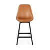 Tabouret de bar - Lot de 2 chaises de bar H65 cm en PU marron pieds noirs - ELO photo 2