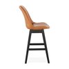 Tabouret de bar - Lot de 2 chaises de bar H65 cm en PU marron pieds noirs - ELO photo 3