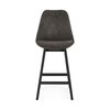 Tabouret de bar - Lot de 2 chaises de bar en tissu gris foncé pieds noirs - ELO photo 2