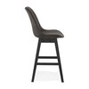 Tabouret de bar - Lot de 2 chaises de bar en tissu gris foncé pieds noirs - ELO photo 3