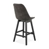 Tabouret de bar - Lot de 2 chaises de bar en tissu gris foncé pieds noirs - ELO photo 4