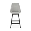 Tabouret de bar - Lot de 2 chaises de bar H65 cm en tissu gris clair pieds noirs - ELO photo 2