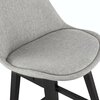 Tabouret de bar - Lot de 2 chaises de bar H65 cm en tissu gris clair pieds noirs - ELO photo 5