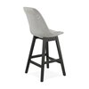 Tabouret de bar - Lot de 4 chaises de bar H65 cm en tissu gris clair pieds noirs - ELO photo 4