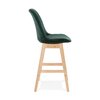 Tabouret de bar - Lot de 2 chaises de bar H66 cm en tissu vert pieds naturels - ELO photo 3