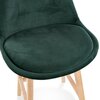 Tabouret de bar - Lot de 2 chaises de bar H66 cm en tissu vert pieds naturels - ELO photo 5