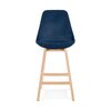 Tabouret de bar - Lot de 2 chaises de bar H66 cm en tissu bleu pieds naturels - ELO photo 2