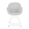 Chaise - Lot de 2 chaises tissu gris clair piètement en métal blanc - UMILA photo 2