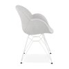 Chaise - Lot de 2 chaises tissu gris clair piètement en métal blanc - UMILA photo 3