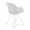 Chaise - Lot de 2 chaises tissu gris clair piètement en métal blanc - UMILA photo 4