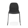 Chaise - Lot de 2 chaises 50x54,5x85 cm tissu gris foncé pieds noirs - LAYNA photo 2