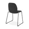 Chaise - Lot de 2 chaises 50x54,5x85 cm tissu gris foncé pieds noirs - LAYNA photo 4