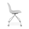 Chaise de bureau - Chaise à roulettes 46x49x86 cm en tissu gris clair - LAYNA photo 3