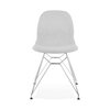 Chaise - Lot de 2 chaises 49x49x83 cm tissu gris clair pieds chromés - LAYNA photo 2
