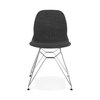 Chaise - Lot de 2 chaises 49x49x83 cm tissu gris foncé pieds chromés - LAYNA photo 2