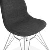 Chaise - Lot de 2 chaises 49x49x83 cm tissu gris foncé pieds chromés - LAYNA photo 5