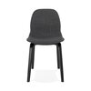 Chaise - Lot de 2 chaises en tissu gris foncé et pieds noirs - MOANA photo 2