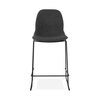 Tabouret de bar - Lot de 2 chaises de bar H67,5 cm tissu gris foncé pieds noirs - MOANA photo 2