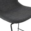 Tabouret de bar - Lot de 2 chaises de bar H67,5 cm tissu gris foncé pieds noirs - MOANA photo 5