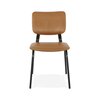 Chaise - Lot de 2 chaises 60x46x81 cm en PU marron et métal noir photo 2