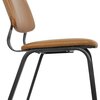 Chaise - Lot de 2 chaises 60x46x81 cm en PU marron et métal noir photo 4