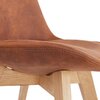 Meubles - Lot de 2 chaises repas en tissu marron et pieds naturels - SARAH photo 4