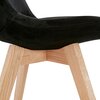 Meubles - Lot de 2 chaises repas en tissu noir et pieds naturels - SARAH photo 5