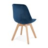 Meubles - Lot de 2 chaises repas en tissu bleu et pieds naturels - SARAH photo 3