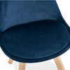 Meubles - Lot de 2 chaises repas en tissu bleu et pieds naturels - SARAH photo 4