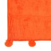 Couvre-lits et accessoires - Plaid 130x170 cm en polyester orange avec pompons - PANDO photo 2