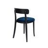 Chaise - Lot de 2 chaises 46x45x75 cm en velours bleu foncé - BRANDON photo 3