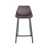 Tabouret de bar - Lot de 2 chaises de bar H65 cm en velours gris - FRANKY photo 2