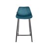 Tabouret de bar - Lot de 2 chaises de bar H65 cm en velours bleu - FRANKY photo 2