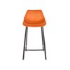 Tabouret de bar - Lot de 2 chaises de bar H65 cm en velours orange - FRANKY photo 2