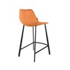 Tabouret de bar - Lot de 2 chaises de bar H65 cm en velours orange - FRANKY photo 3