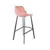Tabouret de bar - Lot de 2 chaises de bar H80 cm en velours rose - FRANKY photo 3