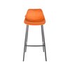 Tabouret de bar - Lot de 2 chaises de bar H80 cm en velours orange - FRANKY photo 2