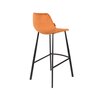 Tabouret de bar - Lot de 2 chaises de bar H80 cm en velours orange - FRANKY photo 3