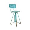Tabouret de bar - Chaise de bar 35x43x88 cm en métal turquoise vieilli photo 3