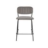 Tabouret de bar - Lot de 2 chaises de bar 48x54x89 cm en tissu gris - JULIEN photo 2