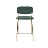 Tabouret de bar - Lot de 2 chaises de bar 48x54x89 cm en tissu vert foncé - JULIEN photo 2