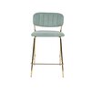 Tabouret de bar - Lot de 2 chaises de bar 48x54x89 cm en tissu vert clair - JULIEN photo 2