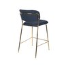 Tabouret de bar - Lot de 2 chaises de bar 48x54x89 cm en tissu bleu foncé - JULIEN photo 3