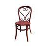Chaise - Lot de 2 chaises brasserie en bois et rotin rouge - VANY photo 2