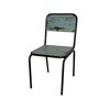 Chaise - Lot de 2 chaises industrielles en métal et pin bleu - BANEUIL photo 2