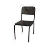 Chaise - Lot de 2 chaises industrielles en métal et pin noir - BANEUIL photo 2