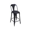 Tabouret de bar - Lot de 2 chaises de bar hauteur 74 cm en métal noir vieilli - TALY photo 2