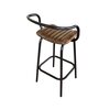 Tabouret de bar - Lot de 2 chaises de bar industrielles 50x50x92 cm en cuir et métal photo 3