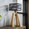 Luminaire - Lampe de table avec abat-jour en métal et piètement bois - BLAKE photo 2